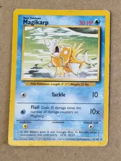 Pokemon Magikarp 30HP - Base Set 35/102 UNCOMMON - UNLIMITED - Image 1