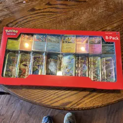 Pokemon Cards Prismatic Evolution 8 Pack Tin Collection New Sealed - Image 1
