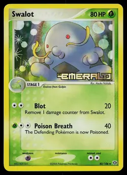 Pokemon Card - Swalot Emerald 40/106 Uncommon Reverse Holo Stamped - Image 1