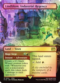 Lindblum, Industrial Regency FOIL BORDERLESS - 0312 - Rare Final Fantasy FIN MTG - Image 1