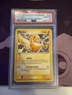 Pokemon Journey across America Pikachu #012 Low Pop Black Star promo PSA 10 MINT - Image 1