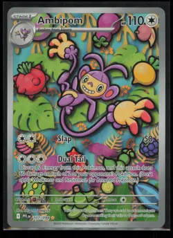 Ambipom 107/094 Pokemon Phantasmal Flames Illustration Rare Near Mint - Image 1