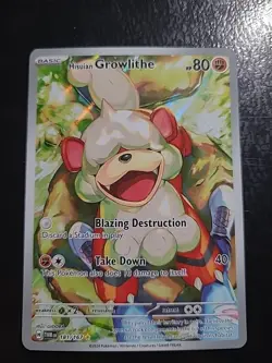 Hisuian Growlithe 181/167 - Twilight Masquerade - Illustration Rare Pokemon NM - Image 1