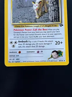 POKEMON GIOVANNI'S PERSIAN 8/132 HOLO RARE GYM CHALLENGE - Image 4