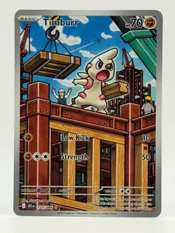 2025 Near Mint Pokemon Timburr IR 125/086 SV: Black Bolt Illustration Rare NM - Image 1