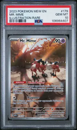 PSA 10 Mr Mime 179/165 Alt Art IR Illustration Rare 151 Pokemon Card - Image 1