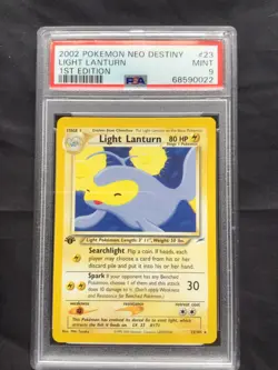 Pokemon Cards: 1st Edition Neo Destiny Rare: Light Lanturn 23/105: PSA 9 - Image 1