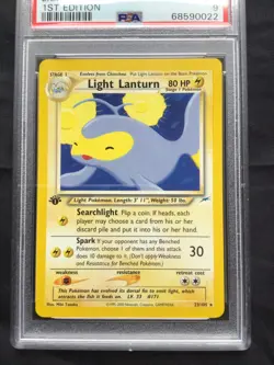 Pokemon Cards: 1st Edition Neo Destiny Rare: Light Lanturn 23/105: PSA 9 - Image 2