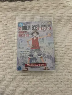 One Piece Monkey D. Luffy US Voyage College Basketball Card Rutgers 1/23 IN HAND - Image 1