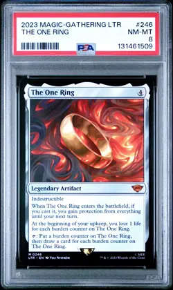 MTG The Lord of the Rings THE ONE RING Legendary Artifact PSA 8 NM-MT - Image 1