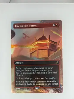 MTG Avatar Eternal-Legal Fire Nation Turret (Borderless Foil) 64 NM - Image 1