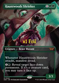 MTG Foil Borderless Duskmourn: House of Horror DSK Hauntwoods Shrieker MINT - Image 1