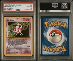 1999 Pokemon Jungle #6 No Symbol Mr. Mime Holo Error PSA 8 Near Mint - Mint WOTC - Image 3