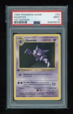 POKEMON 1st Edition Shadowless Base Set HAUNTER 29/102 Uncommon PSA 9 MINT - Image 1