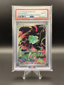 Pokemon TCG Bulbasaur IR 133/132 Mega Evolutions Stamped Promo PSA 8 (see pics) - Image 1