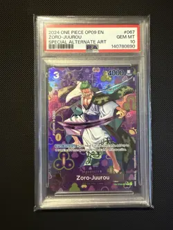 2024 ONE PIECE OP09 #067 EMPERORS IN THE NEW WORLD ZORO JUUROU SP - PSA 10 - Image 1