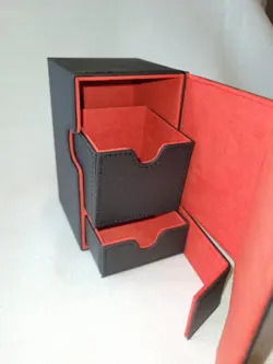 MTG Commander Deck Card Box/Holds 100+dbl sleeved/dice drawer /Black/Pokemon - Image 2