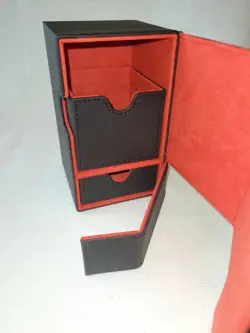 MTG Commander Deck Card Box/Holds 100+dbl sleeved/dice drawer /Black/Pokemon - Image 3