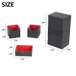 Premium Double Deck Box 200 Cards TCG Case Large Protector EDH Magnet Flip Tray - Image 2