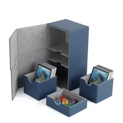 Premium Double Deck Box 200 Cards TCG Case Large Protector EDH Magnet Flip Tray - Image 3