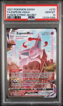 2021 POKEMON SWORD & SHIELD FUSION STRIKE SECRET FULL ART/ESPEON VMAX PSA 10 - Image 1