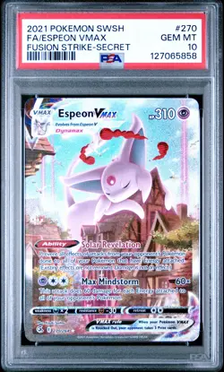 2021 POKEMON SWORD & SHIELD FUSION STRIKE SECRET FULL ART/ESPEON VMAX PSA 10 - Image 1