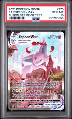 2021 POKEMON SWORD & SHIELD FUSION STRIKE SECRET FULL ART/ESPEON VMAX PSA 10 - Image 1