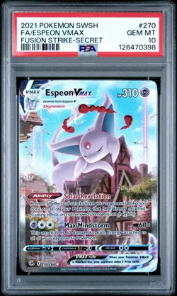2021 POKEMON SWORD & SHIELD FUSION STRIKE SECRET FULL ART/ESPEON VMAX PSA 10 - Image 1