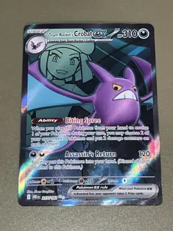 Pokemon Team Rockets Crobat EX 217/182 Ultra Rare Full Art Near Mint Condition - Image 1