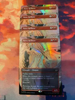 MTG Edge of Eternities Nova Hellkite Borderless Foil x 4 - Image 1