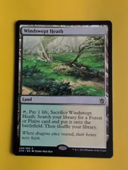 Windswept Heath. Khans of Tarkir rare land. MTG Card. - Image 1