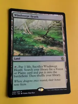 Windswept Heath. Khans of Tarkir rare land. MTG Card. - Image 4