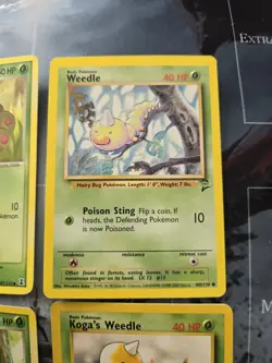 Weedle 4-Card Lot Gym Challenge, Delta, Base Set 2, Red & Leaf Pokemon - Image 3