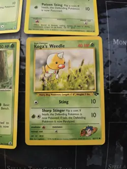 Weedle 4-Card Lot Gym Challenge, Delta, Base Set 2, Red & Leaf Pokemon - Image 4