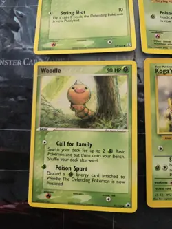 Weedle 4-Card Lot Gym Challenge, Delta, Base Set 2, Red & Leaf Pokemon - Image 5