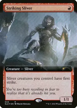 MTG Striking Sliver - Foil - Extended Art, Secret Lair Drop Series, Lightly Play - Image 1