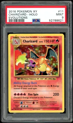 Pokemon Charizard Evolutions Holo Rare Card #11 - PSA 9 MINT - Image 1
