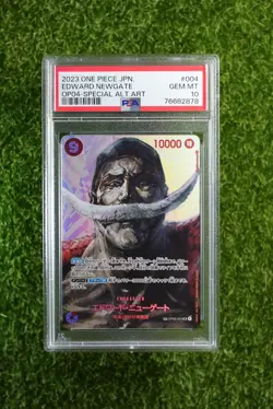PSA 10 EDWARD NEWGATE One Piece Japanese OP04 SP ALT ART OP02-004 - Image 1
