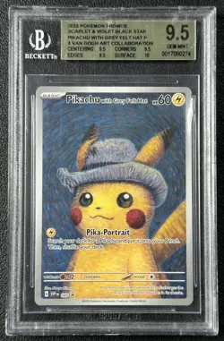 PIKACHU BGS 9.5 2023 POKEMON SV BSP SVP EN #085 VAN GOGH WITH GREY FELT HAT 274 - Image 1