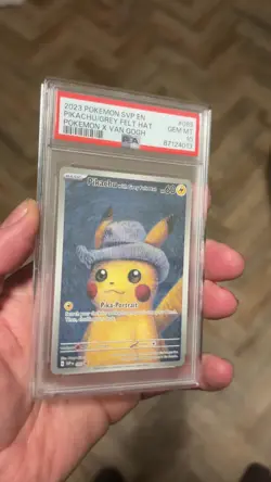2023 Pokemon SVP EN-SV #085 Pikachu Figure with Grey Felt Hat Van Gogh PSA 10 - Image 2