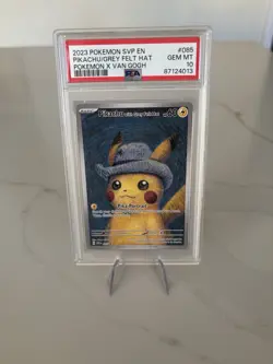 2023 Pokemon SVP EN-SV #085 Pikachu Figure with Grey Felt Hat Van Gogh PSA 10 - Image 4