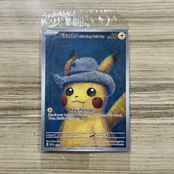 Pikachu with Grey Felt Hat Pokemon Van Gogh SVP EN-SV 085 Sealed Promo Card - Image 1