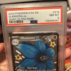 Glimmora EX 218/091 Paldean Fates PSA 8 NM-MT Pokemon Card Full Art - Image 3