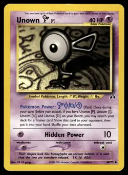 UNOWN [F] - 48/75 Uncommon Neo Discovery Pokemon MP - Image 1