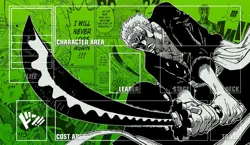 One Piece Zorro HOLO Playmat - Silber Foiling Foil Glitzer Zoro Spielmatte OVP - Image 1