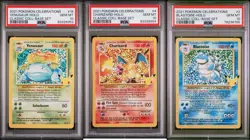 Pokemon Charizard Blastoise Venusaur Celebrations Collection Base Set PSA 10 SET - Image 1