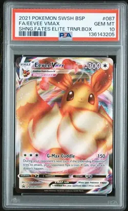 2021 POKEMON SWSH BLACK STAR PROMO #087 FULL ART/EEVEE VMAX SHINING FATES PSA 10 - Image 1