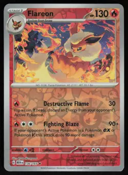 Flareon 136/165 Reverse Holo: Scarlet & Violet 151 Pokemon TCG Near Mint - Image 1
