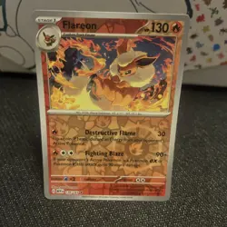 Flareon 136/165 | Scarlet & Violet 151 | Reverse Holo | Pokemon TCG Card - Image 1