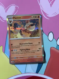 Flareon 136/165 Scarlet Violet 151 English Reverse Holo Pokemon TCG M/NM - Image 1